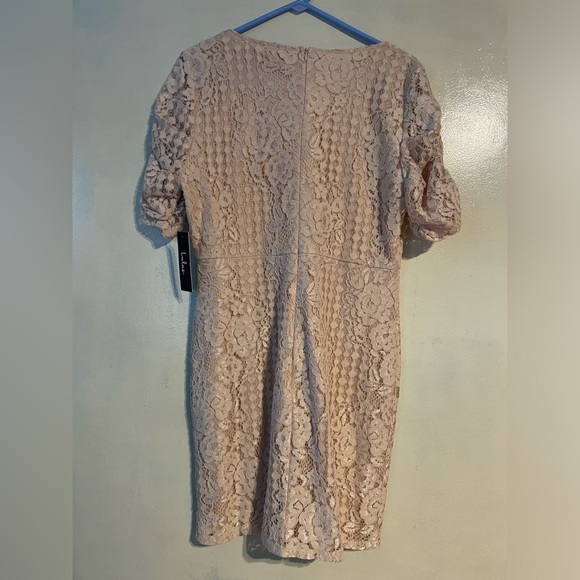 NWT Lulus Tatianna Blush Pink Lace Short Sleeve Mini Dress wedding guest girly - Picture 9 of 12